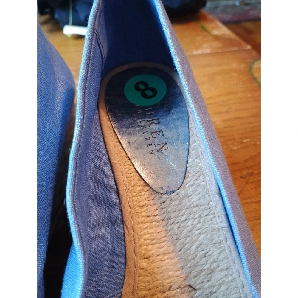 Lauren Ralph Lauren Cecilia Espadrille Wedge Sandals Size 8 Periwinkle